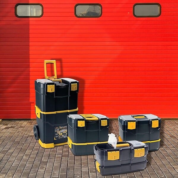 ARTPLAST - Servante à Outils Mobile - 2 Compartiments Modulables Boite à Outils 2 Roues Charge 70 kg Trolley Art Plast - large
