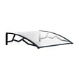 ARTPLAST - Auvent de Porte d'Entrée et fenêtre 100 x 120 cm - Polycarbonate Anti UV Marquise Extérieure Bras Polypropylène Art Plast - vignette