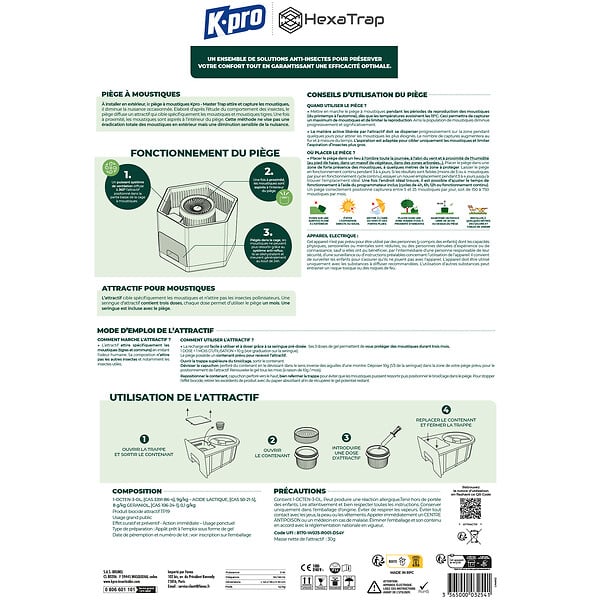 KPRO - Piège anti moustique - Plastique - Vert - 300 m² - large