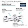 GROHE - PACK Mitigeur thermostatique bain douche + pommeau de douche + Barre de douche + flexible Grotherm 800 et Tempesta - vignette