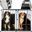 TECTAKE - Cage de transport pour chien double dos incliné noir - vignette