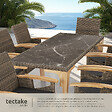 TECTAKE - Table en rotin Foggia 196x87x76cm marron naturel - vignette
