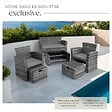 TECTAKE - Salon de jardin 6 places en résine tressée gris design contemporain lignes épurées coussins déperlants housse protection - vignette
