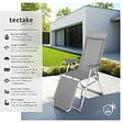 TECTAKE - 2 chaises de jardin pliantes en aluminium avec appui-tête et repose-pieds gris - vignette
