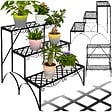 TECTAKE - Etagère pour plantes droite 3 niveaux noir - vignette