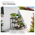 TECTAKE - Etagère pour plantes droite 3 niveaux noir - vignette