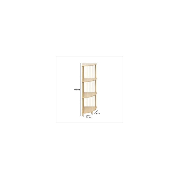 5 FIVE SIMPLY SMART - Meuble Etagère d'angle en bois et acier 4 niveaux Beige H 110 cm - large