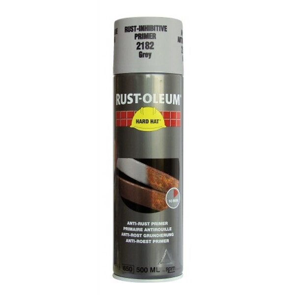 RUST-OLEUM - Primaire antirouille Hard Hat, teinte gris, aérosol de 650 ml brut - large