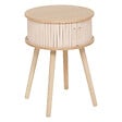 ATMOSPHERA - Table d'appoint Table de chevet 2 portes effet lattes Beige crème  H 54 cm - vignette