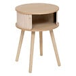 ATMOSPHERA - Table d'appoint Table de chevet 2 portes effet lattes Beige crème  H 54 cm - vignette
