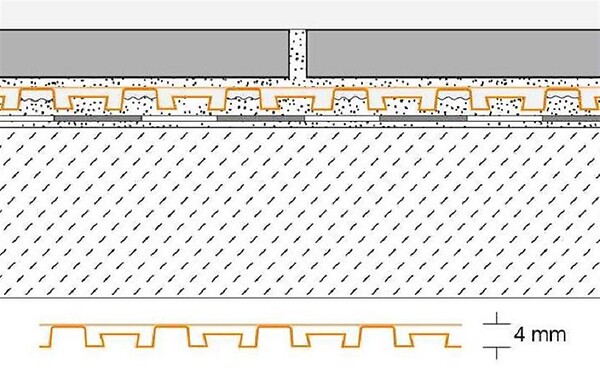 SCHLUTER - Natte de désolidarisation et de drainage DITRA DRAIN 4 - Largeur 1000mm - rouleau de 25 ML - large