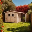 HABRITA - Abri de jardin avec bûcher de 2.08m2 - Bois - 16mm - 3.70m2 - vignette