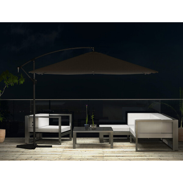 CONCEPT USINE - Parasol  marron droit carré 3 x 3 m led SOLENZARA - large