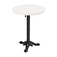 OVIALA - Table à manger ronde 60 cm inclinable plateau blanc/argent et pied noir - Montmartre - vignette