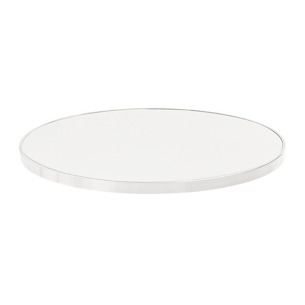 OVIALA - Table à manger ronde 60 cm inclinable plateau blanc/argent et pied noir - Montmartre - large