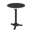 OVIALA - Table à manger ronde 60 cm inclinable noir/argent et pied noir - Montmartre - vignette