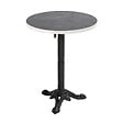 OVIALA - Table à manger ronde 60 cm inclinable marbre noir /argent et pied noir - Montmartre - vignette