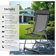 TECTAKE - 4 chaises de jardin pliantes en aluminium avec appui-tête gris anthracite - vignette