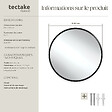 TECTAKE - Miroir mural rond FIONA avec cadre en aluminium noir - vignette