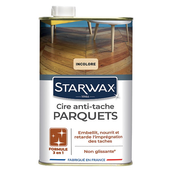 STARWAX - Cire anti-tache Starlon Parquets cirés Incolore 1l - large