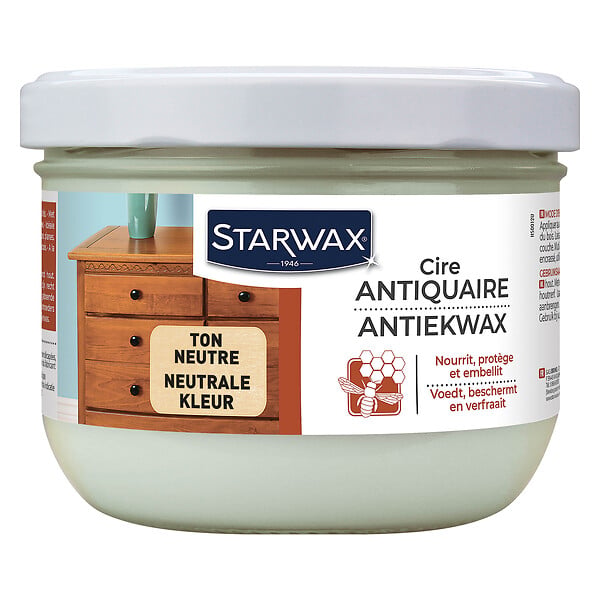 STARWAX - Cire Antiquaire en pâte Bois ciré Ton Naturel 375ml - large