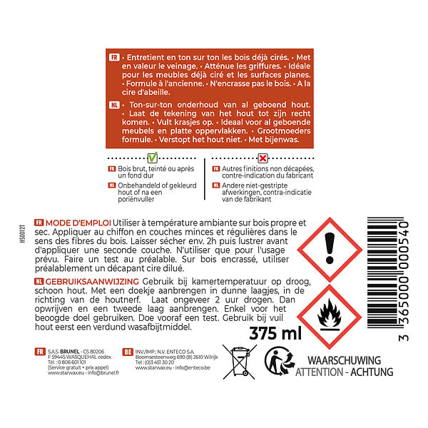 STARWAX - Cire Antiquaire en pâte Bois ciré Ton Naturel 375ml - large