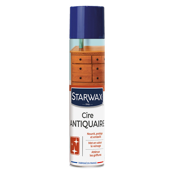 STARWAX - Cire Antiquaire Bois ciré Bois Clair Aérosol 300ml - large