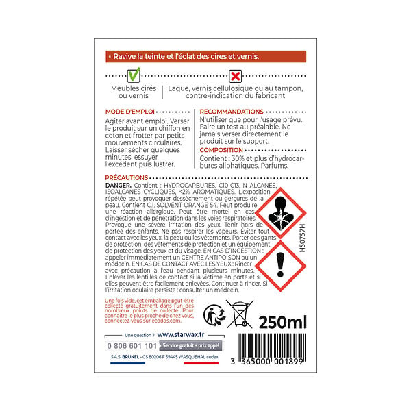 STARWAX - Régénérateur Meubles cirés-vernis Bois clair - 200ml - large