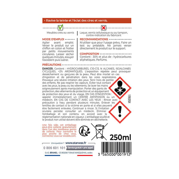STARWAX - Régénérateur Meubles cirés-vernis Bois fruitiers 200ml - large
