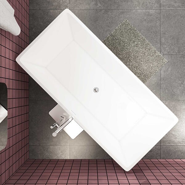 AICA SANITAIRE - Baignoire îlot rectangulaire  blanc en acrylique 170x80x58cm,Aica Sanitaire - large
