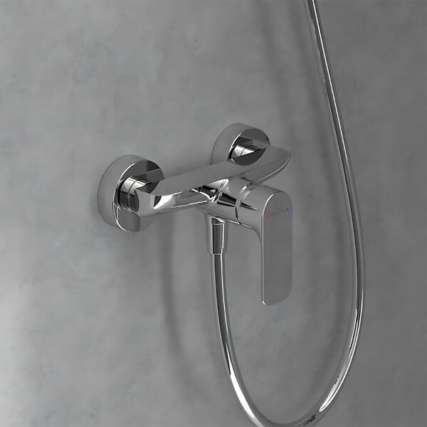 VILLEROY ET BOCH - Mitigeur mécanique douche  O.novo Chrome + Ensemble de douche  Verve Showers 3 jets Chrome - large