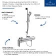 VILLEROY ET BOCH - Mitigeur mécanique douche  Liberty Chrome + Ensemble de douche  Verve Showers 3 jets Chrome - vignette
