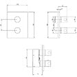 VILLEROY ET BOCH - Façade thermostatique 2 voies  Universal rectangle Brushed Nickel Matt + corps encastré - vignette