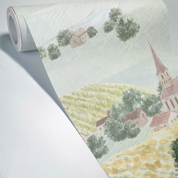 99DECO - Papier peint panoramique - Campagne - Multicolore - intissé : 150g/m² - 7 lés : 336x270cm - large