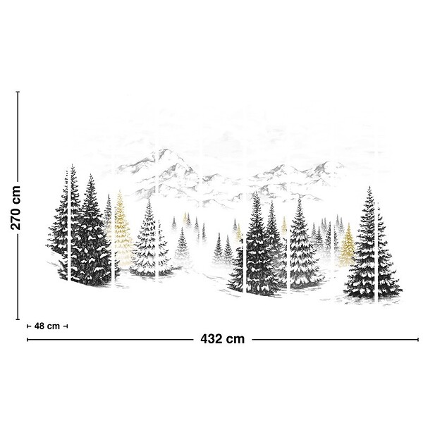 99DECO - Papier peint panoramique - Montagne Dorée - 9 lés : 432 x 270 cm - 99deco - large