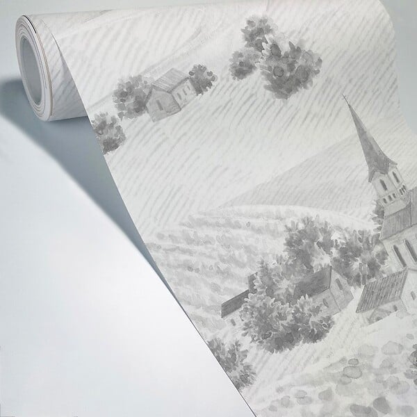 99DECO - Papier peint panoramique - Campagne - Noir - intissé : 150g/m² - 7 lés : 336x270cm - large