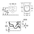 VILLEROY ET BOCH - Pack WC suspendu sans bride  Avento + abattant + plaque + bâti - vignette