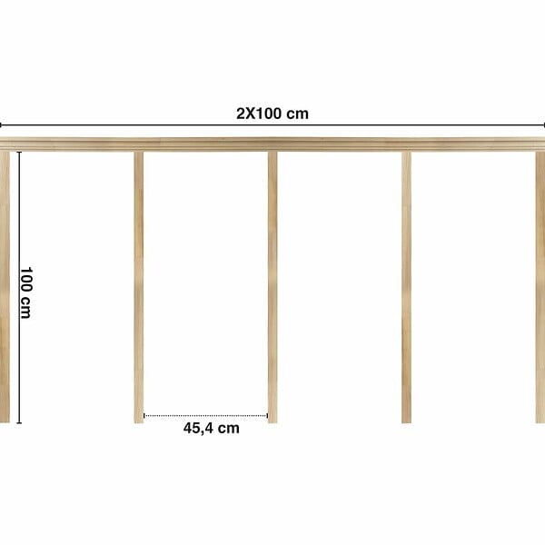 99DECO - Kit de moulures murales pour étagère en bois - Pin Sylvestre abouté - Emma - Prêt à coller et peindre - large
