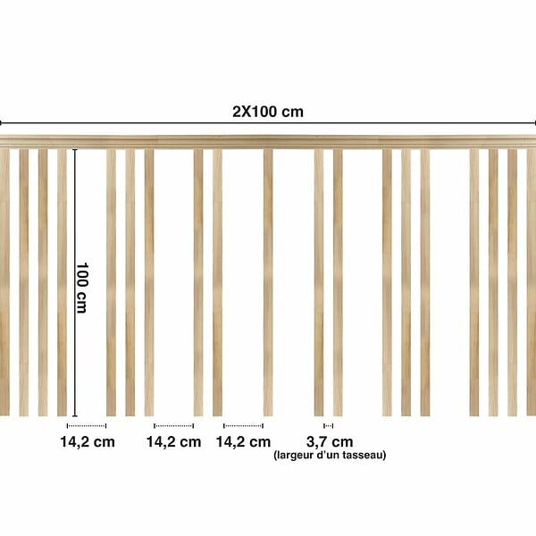 99DECO - Kit de moulures murales pour étagère en bois - Pin Sylvestre abouté - Izia - Prêt à coller et peindre - large