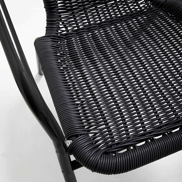 OVIALA - Lot de 4 fauteuils de jardin aluminium et résine noir - Saint Germain - large