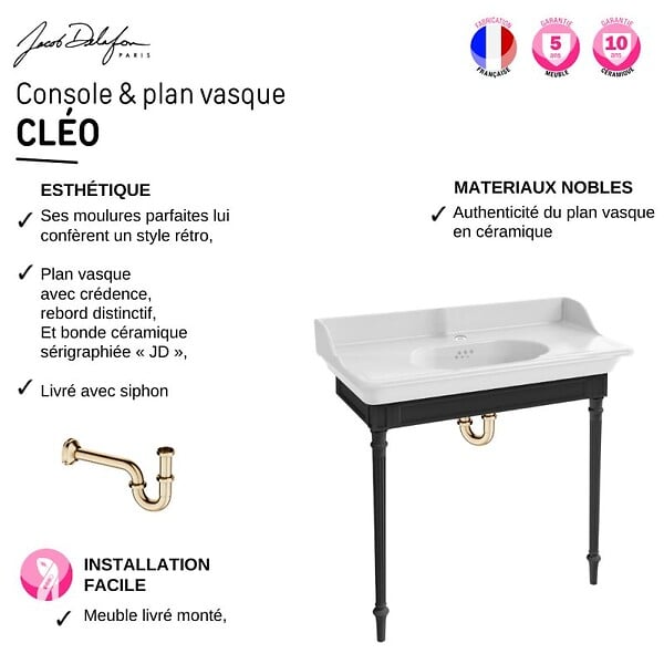 JACOB DELAFON - Console Cléo 1889 - large