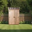 HABRITA - Abri de jardin mural en bois - L.132xP.65xH.206cm - vignette