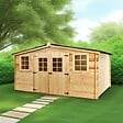 HABRITA - Abri de jardin en bois Baron - L.400xP.500xH.207cm - vignette