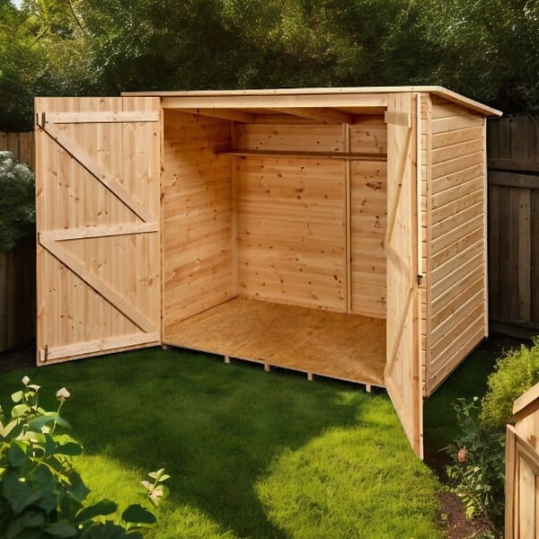 HABRITA - Abri de jardin en bois Eden - L.220xH.162xP.125cm - large