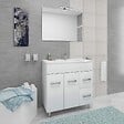 SANIVERRE - Meuble Vasque 80cm+miroir Blanc Sur Pied Salle De Bain - Madrid - vignette