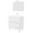 SANIVERRE - Meuble Vasque 80cm+miroir Blanc Sur Pied Salle De Bain - Madrid - vignette