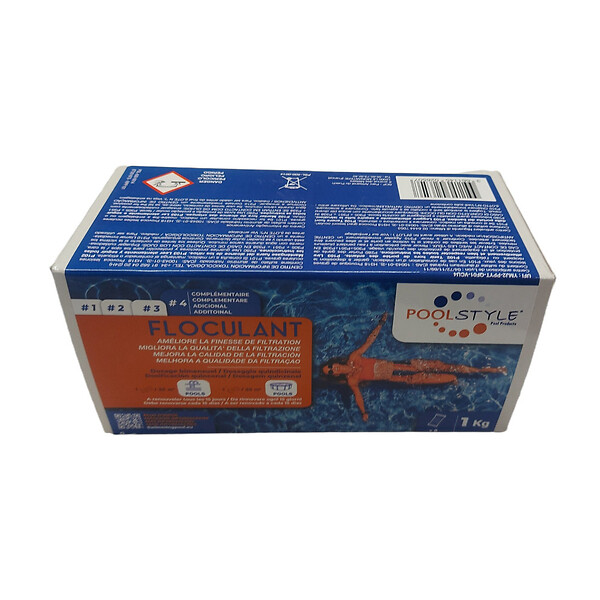 POOLSTYLE - Floculant en chaussette 1 KG pour piscine - large