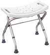 MSV - Tabouret douche pliable ajustable aluminium Blanc 120 kg - vignette