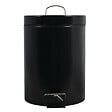 MSV - Poubelle à pédale - Acier inoxydable - Noire - 5 litres - vignette