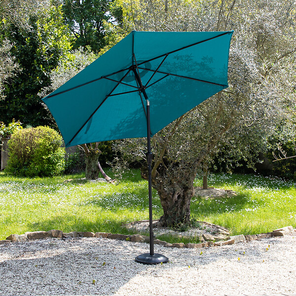 HAPPY GARDEN - Parasol droit HAPUNA rond 2,70m de diamètre bleu - large